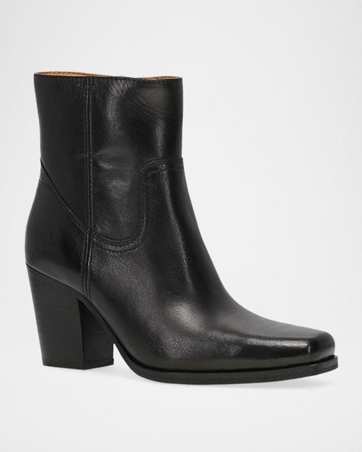 Frye Black Shiloh Soft Leather Zip Booties
