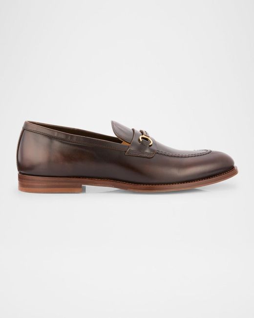 Brunello Cucinelli Brown Leather Bit Loafers for men