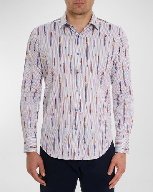 Robert Graham Multicolor Shipping Lines Cotton-Stretch Sport Shirt for men