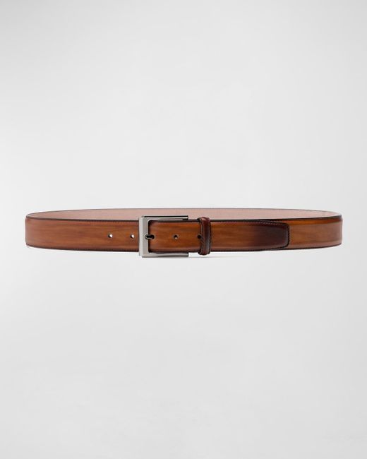 Magnanni Shoes Brown Vega Leather Belt for men