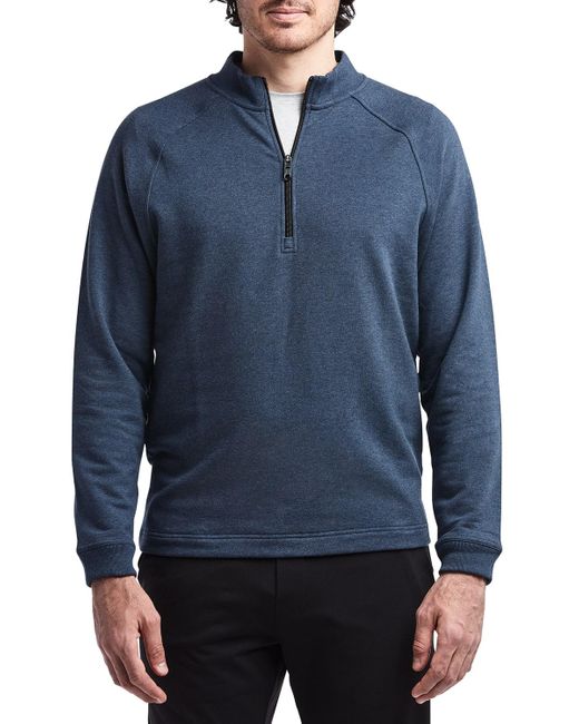 PUBLIC REC Blue Mid-Weight French Terry 1/2-Zip Sweatshirt for men