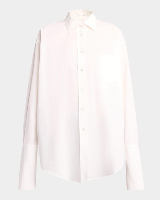 The Row Women's White Ment Poplin Button-Down Shirt