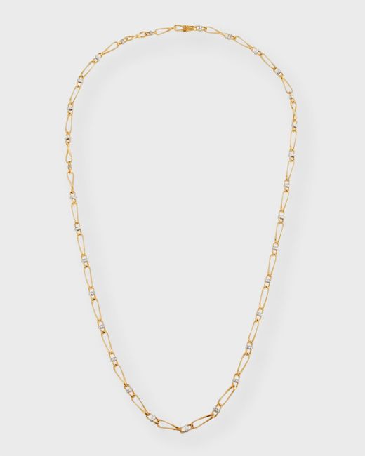 Marco Bicego White 18k Yellow Gold Marrakech Onde Single Link Necklace