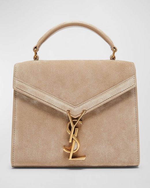 Saint Laurent Natural Cassandra Mini Ysl Top-Handle Crossbody Bag