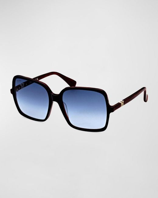 Max Mara Blue Emme Square Acetate Sunglasses
