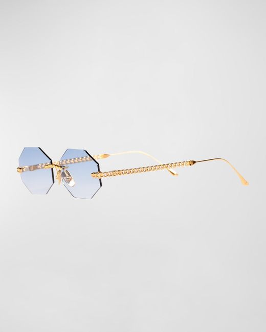Anna Karin Karlsson Metallic The Claw Nest Titanium Octagon Sunglasses