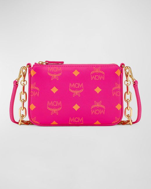 MCM, Bags, Mcm Hot Pink Mini Bagclutch