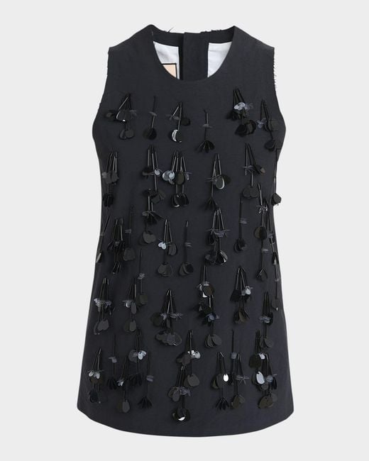 Plan C Black Sequined Tank Top