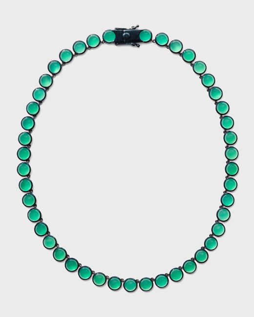 Nakard Small Dot Riviere Necklace In Green Onyx