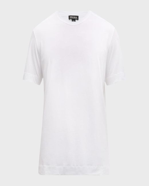 Zegna White Pure Cotton Crewneck T-Shirt for men