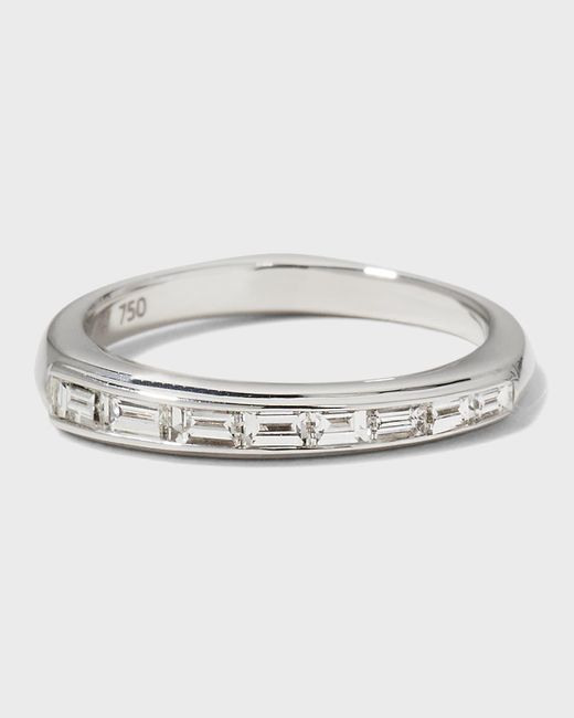 Stephen Webster Metallic Baguette Stack Ring With Diamonds And White Gold