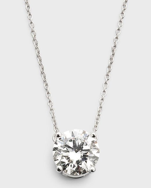 Neiman Marcus White Lab Grown Diamond 18K Round Pendant Necklace