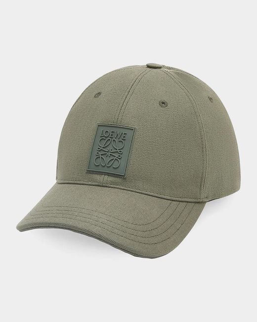 Loewe Green Apos;S Anagram Patch Cotton Baseball Cap for men