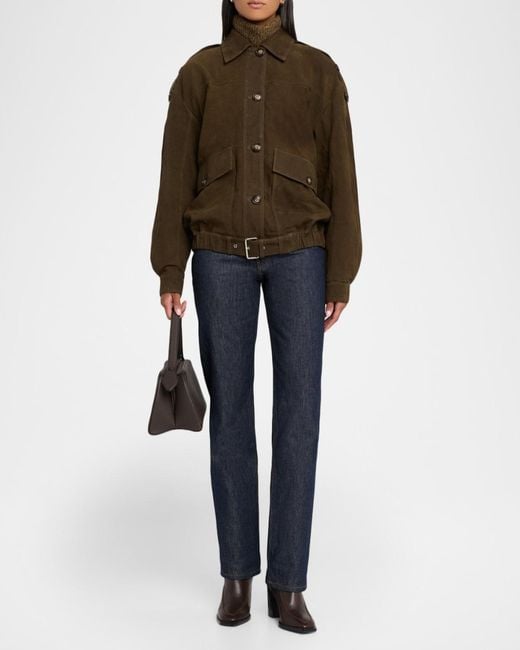 IRO Green Barrie Suede Belted Jacket