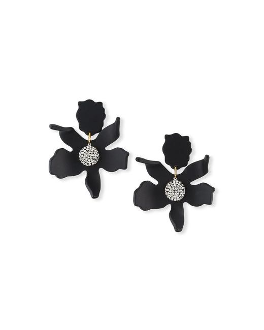 Lele Sadoughi Black Small Crystal Lily Drop Earrings
