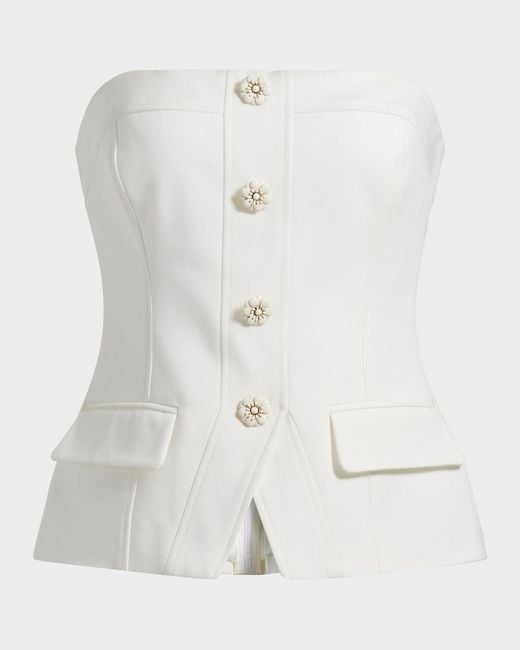 Ramy Brook White Eva Strapless Top