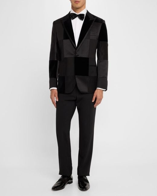 Brioni Black Apos;S Virgilio Patchwork Dinner Jacket for men