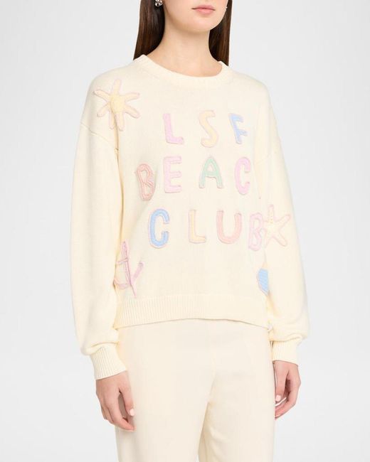 LoveShackFancy Natural Kora Embroidered Cotton Pullover