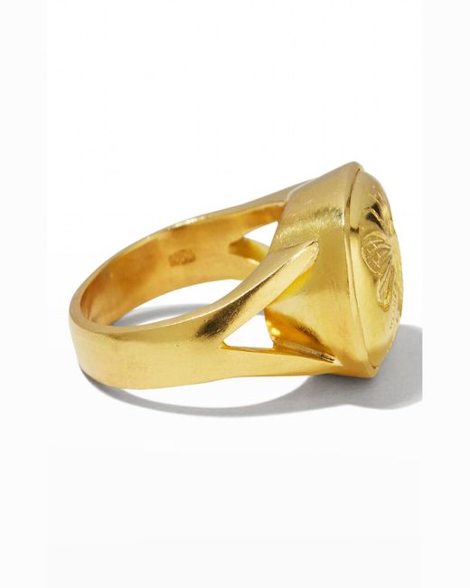 Elizabeth Locke Metallic Gold 'fat Bee' Ring With Split Shank