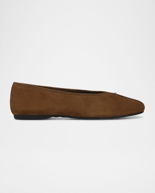 Vince White Ori Suede Ballet Flats