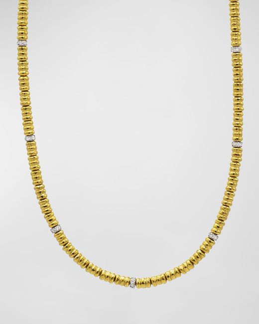 Gurhan Multicolor 24k Yellow Gold Rondelle Single Stand Necklace