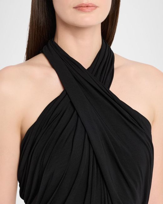 Balmain Black Crossover Halter Bodysuit