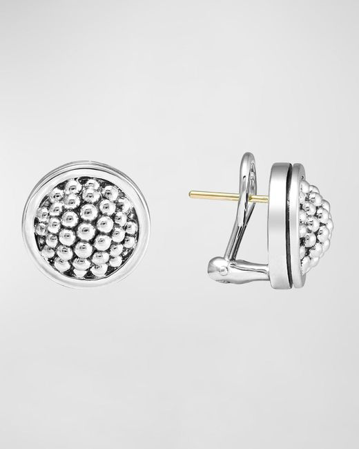 Lagos Metallic 15mm Caviar Bezel Button Earrings