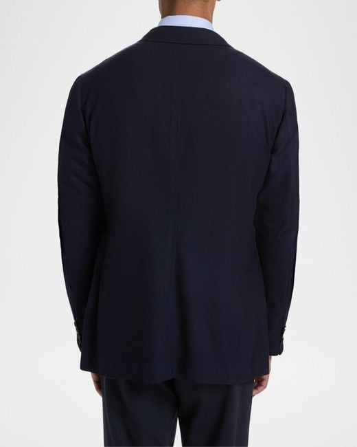 Isaia Blue Apos;S Capri Wool Jacket for men