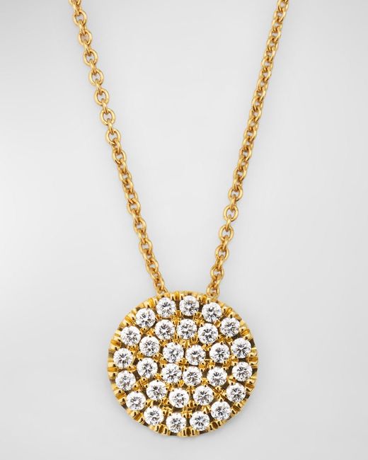 Lisa Nik Metallic 18K Pave Diamond Disc Pendant Necklace