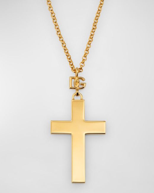 Dolce & Gabbana Metallic Cross Pendant Necklace
