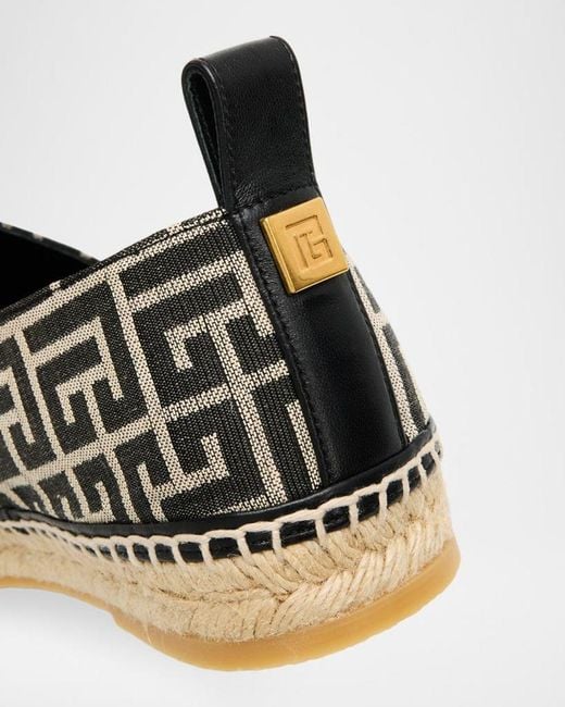 Balmain Black Apos;S Monogram Jacquard Espadrilles for men