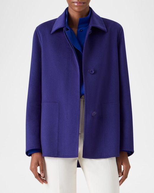 Akris Blue Laars Cashmere Long Jacket