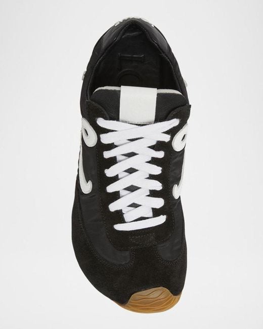 Loewe Black Flow Runner Suede And Leather Sneakers