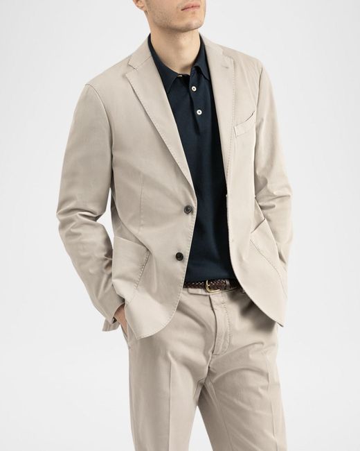 Boglioli Natural Apos;S Garment-Dyed Solid Suit for men