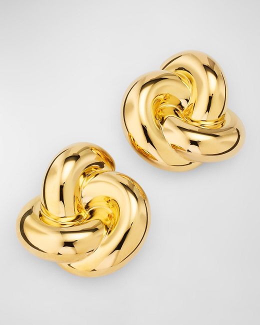 Saint Laurent Metallic Twist Knot Stud Earrings