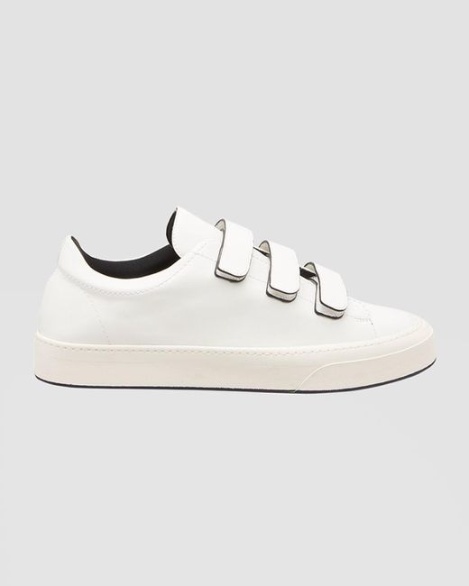 The Row White Dean Triple Grip Strap Leather Sneakers for men