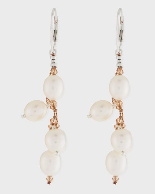Margo Morrison White Five-pearl Drop Earrings