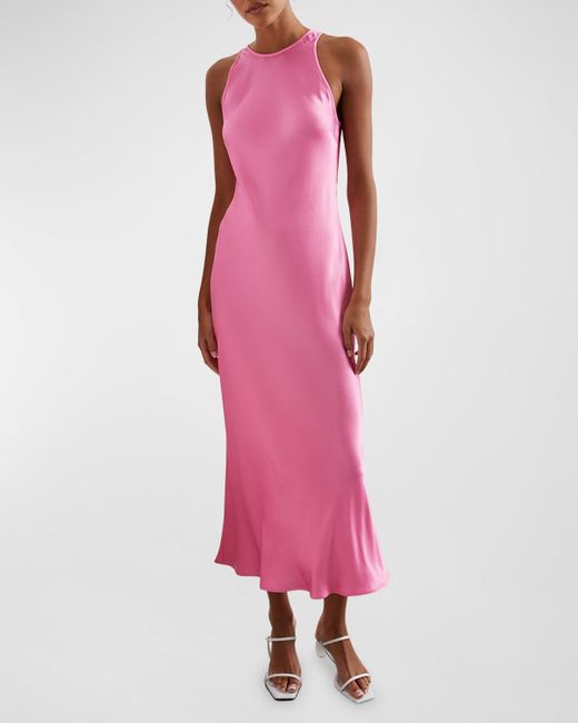 Rails Pink Solene Satin Slip Dress