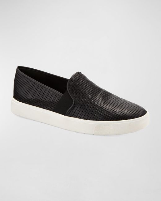 Vince Black Blair Perforated Slip-On Sneakers