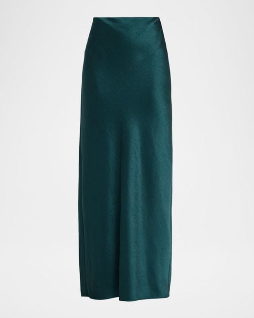 Vince Green Satin Bias Skirt