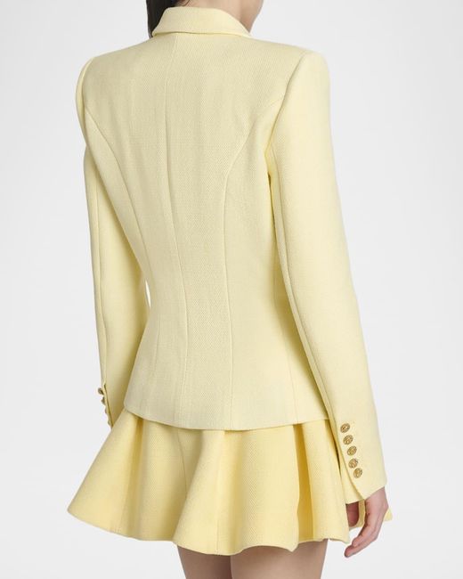 Balmain Natural 2-Buttons Natte Blazer Jacket