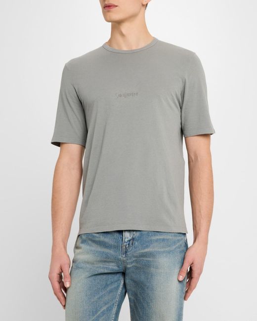 Saint Laurent Gray Apos;S Basic Logo T-Shirt for men