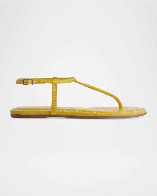 Bernardo Metallic Hercu Leather Ankle-Strap Flat Sandals