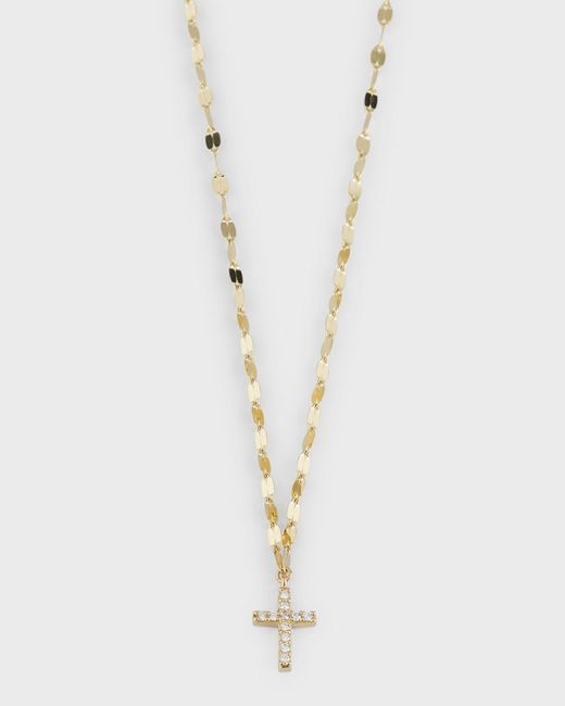 Lana Jewelry White 14k Flawless Mini Cross Pendant Necklace