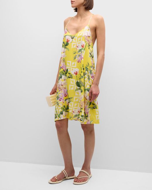 Lise Charmel Yellow Jardin Delice Bandeau Beach Mini Dress
