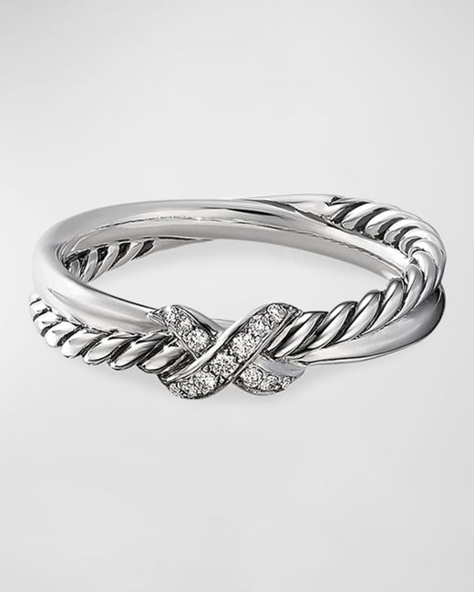 David Yurman Metallic Petite X Ring With Pave Diamonds