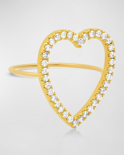 Jennifer Meyer Metallic 18k Yellow Gold Large Open Heart Ring