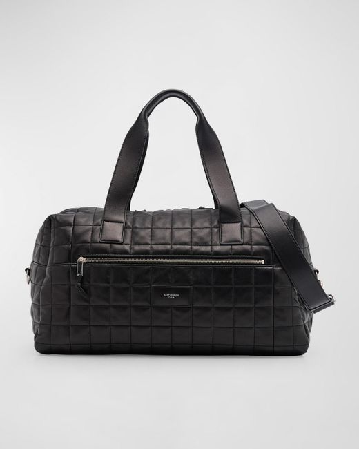 Saint Laurent Black Nuxx Quilted Leather Duffel Bag for men