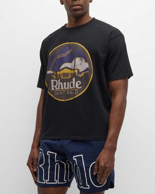 Rhude Blue Saint Malo T-Shirt for men