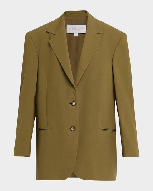 MICHAEL Michael Kors Green Ryan Stretch Wool Blazer